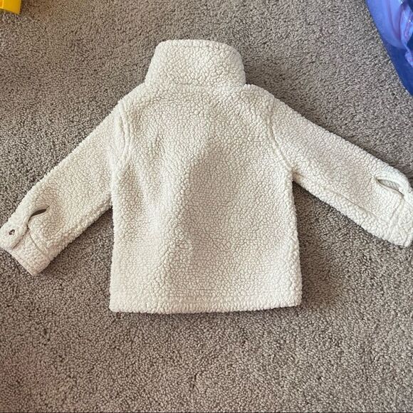 Carters 12 mo NWOT fleece beige cream fleece jacket w buttons - Picture 4 of 4